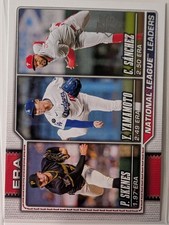 2026 Topps #203 Leaders (Paul Skenes / Yoshinobu Yamamoto / Cristopher Sánchez)
