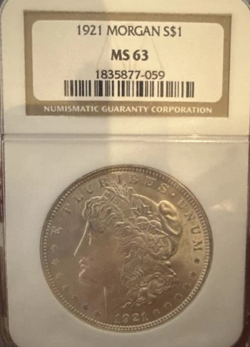 1921 Morgan Silver Dollar NGC MS63 💎