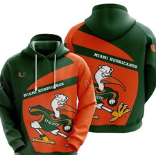 NCAA Miami Hurricanes 3D Hoodie for Men Women/Zipper Hoodie All Over Print