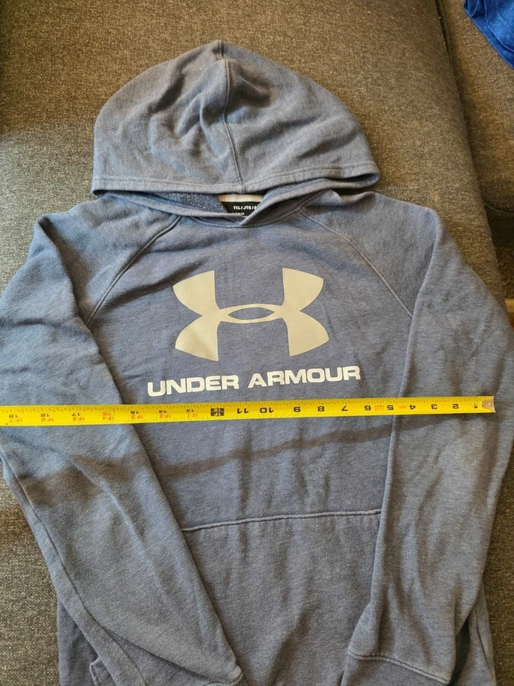 Under Armour Youth XL ColdGear Sudadera con Capucha Niños Azul Cálido Pullover Atlético Foto 3 de 4