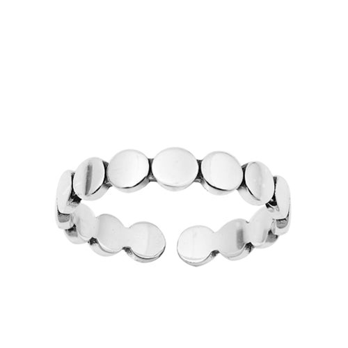 925 Sterling Silver Discs Adjustable Toe Ring | eBay