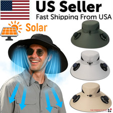 Solar  USB Powered Fan Outdoor Fishing Hat Sunscreen Sun Hat with Dual Fan New