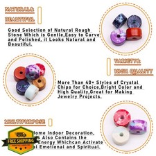 Natural Stone Heishi Beads for Necklace Making, 4 mm x 2 mm Small Flat Round ...