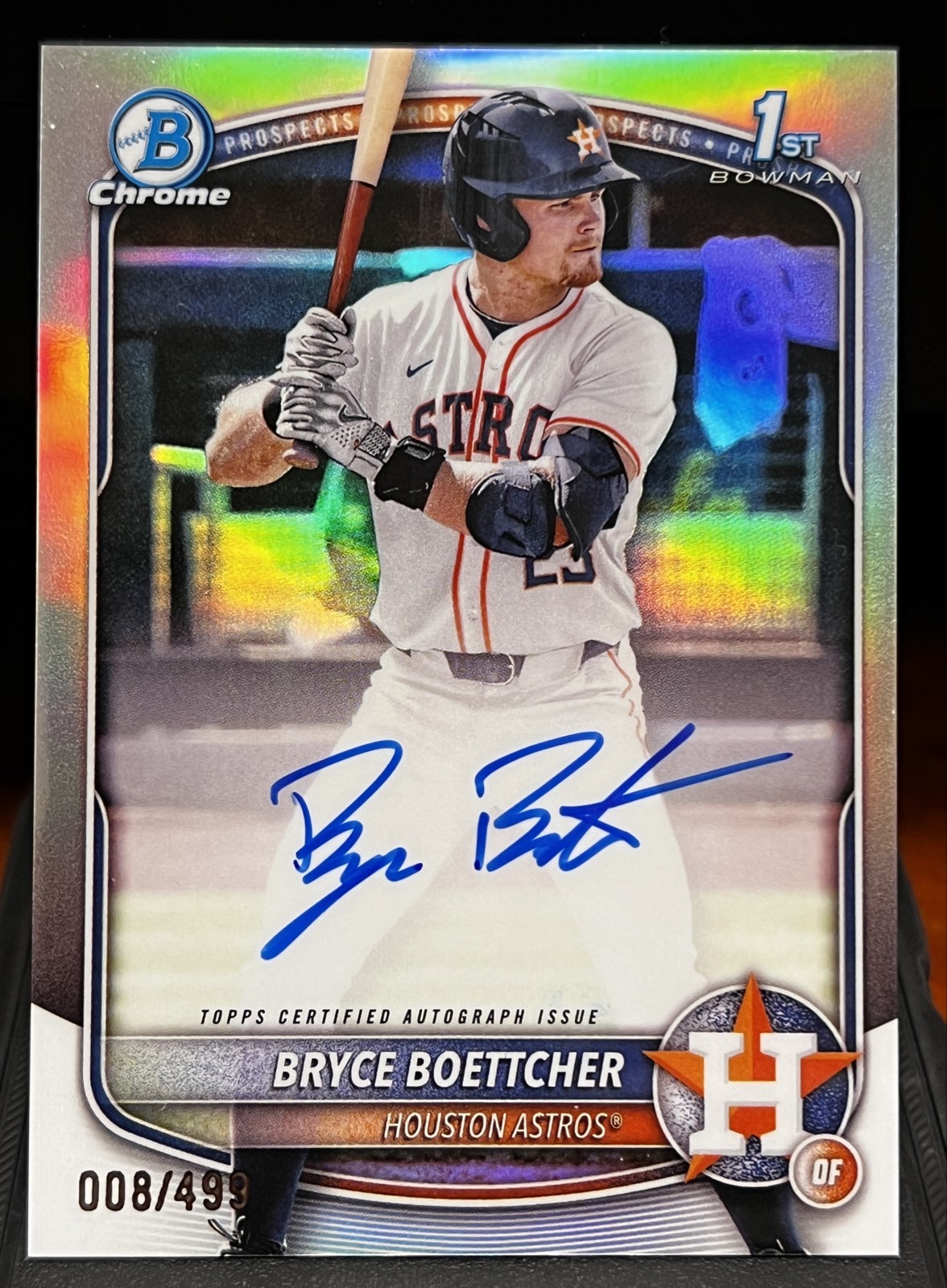BRYCE BOETTCHER 2025 1st Bowman Chrome Prospect Refractor AUTO 008/499 Astros