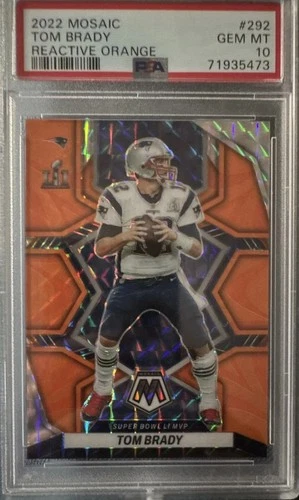 2022 Panini Mosaic - Super Bowl MVPs Tom Brady #292 Mosaic Reactive Orange Prizm