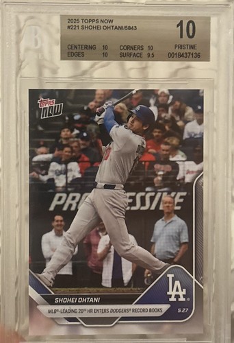 Shohei Ohtani 2025 Topps Now #221 BGSPRISTINE 10 - Dodgers