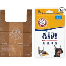 Arm & Hammer Heavy Duty Pet Waste Bag for Swivel Bin & Rake Dog Pooper 20 Count