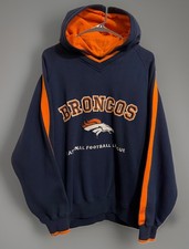 Vintage Lee Sport Denver Broncos NFL Hoodie Hooded Sweatshirt Size Medium