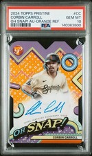 2024 Topps Pristine Corbin Carroll #OSA-CC Oh Snap! Autograph Orange #/25 PSA 10