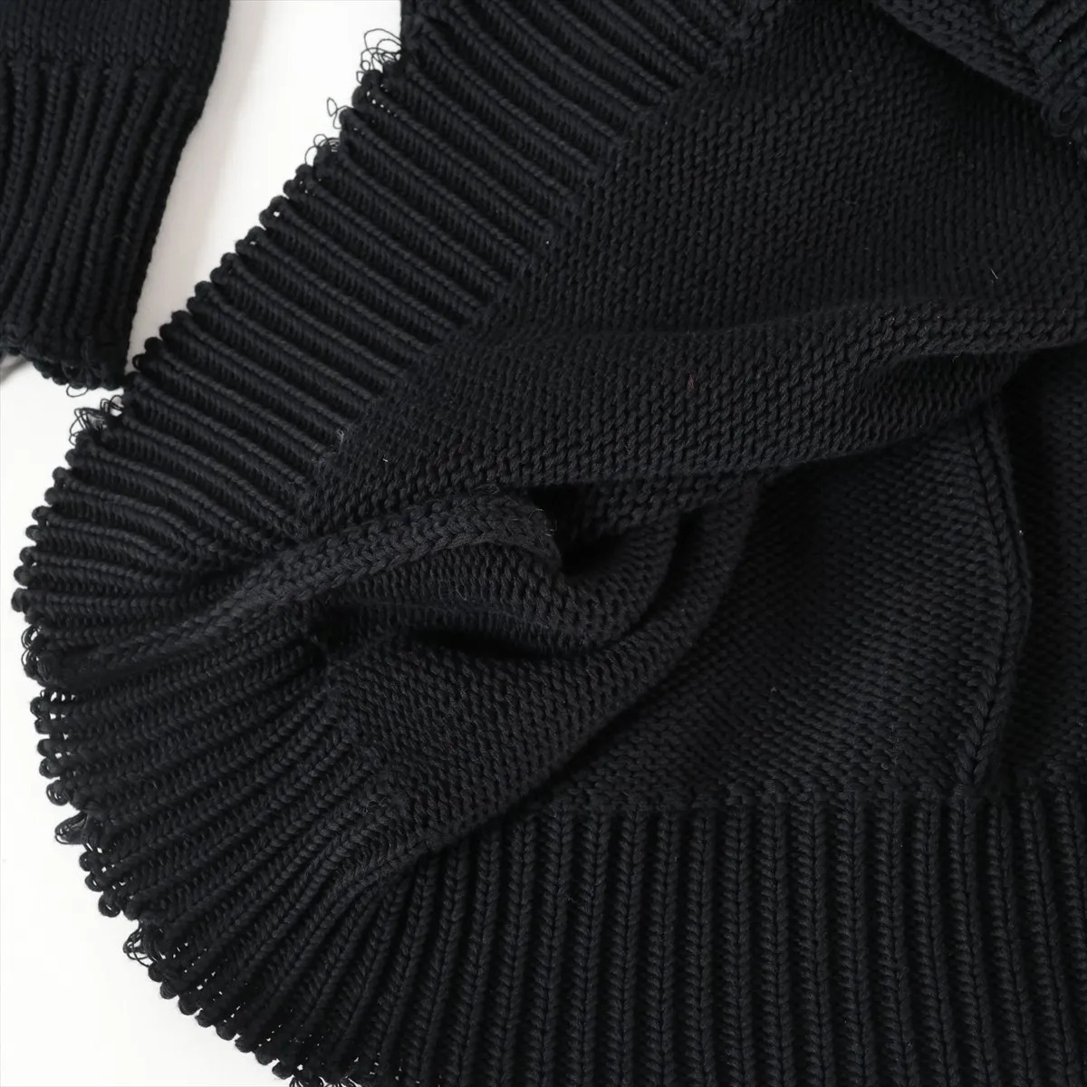 Givenchy Cotton Knit S Ladies' Black × White  17Y 7899 557 Damage processing The thumbnail 4