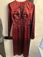 Dolce Gabbana Leopard Print Red Corset Dress BNWT Size IT 38