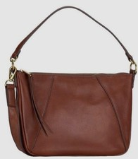 🔥 $195 New Fossil Skylar Brandy Cowhide Leather Crossbody Shoulder Hobo Bag