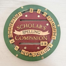 VTG Scholar's Spelling Companion Wooden Board Game Letter Tiles Educational