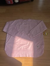 Buc-ee's Pink Quilted Pullover Sweatshirt Women's Size Large LG Fleece Crewneck