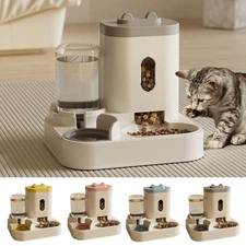 2-in-1 Automatic Cat Dog Feeder and Waterer with Sealed Lid Gravity Dispenser Sy