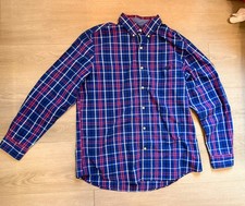 Chaps Mens Blue and pink Plaid Long Sleeve Button Up Dress Shirt Size L