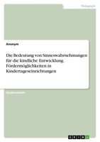 Die Bedeutung Von Sinneswahrnehmungen FüR Die Kindliche Entwicklung....