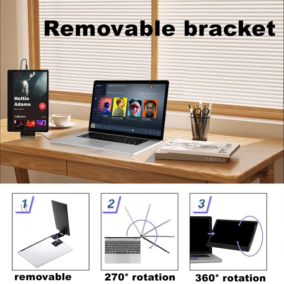 Naievear Portable Monitor 14.1inch FHD 1920 x 1080 External Monitor RRP £131 - Image 4 of 4