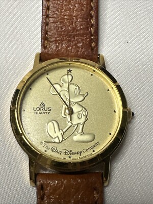Wrist Watches Lorus Mickey Mouse Watch Gold Face Vintage Lorus