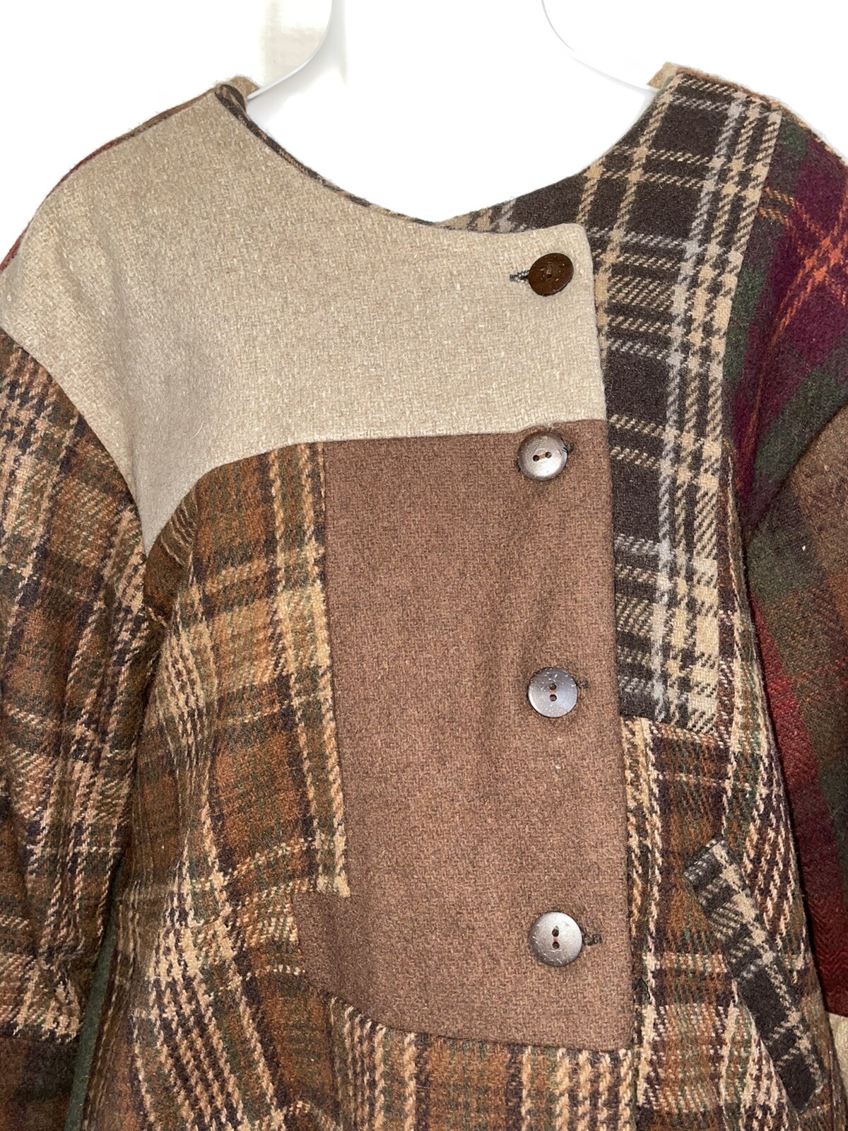 Sacred Threads Wool Jacket Medium Large Plaid Not… - image 4