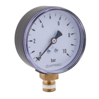 Afriso Rohrfedermanometer RF 63 radial  0/6 bar, G 1/4 B, Gehäuse-d= 63mm  63513