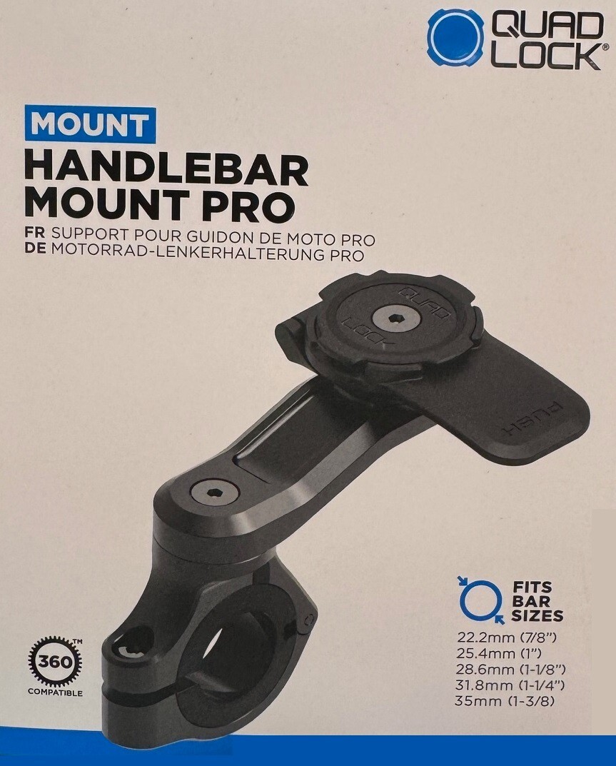 Quad Lock Handlebar Mount Pro for Motorcycle - Black for sale