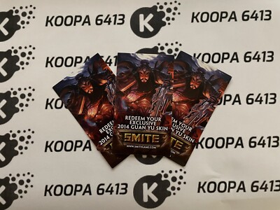  SMITE  GUAN-YU  CONVENTION 2014 SKIN CODE CARD UNUSED 