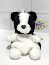 Aurora World Palm Pals Brody Collie Plush Black White Stuffed Animal Dog Toy NWT