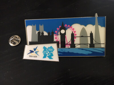 LONDON 2012; MEDIA PIN, LARGE EBU, TV, dated!