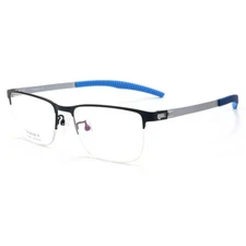 Mens Sport Half Rimless Flexible Titanium Eyeglass Frames Myopia Rx able Glasses