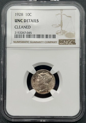 1928 P Mercury Dime 10c NGC Uncirculated, High Grade Better Date