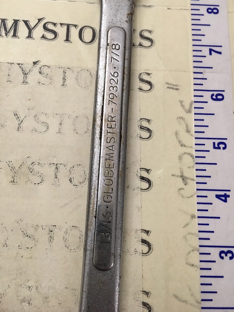 VINTAGE GLOBEMASTER 13/16 -7/8 #79326 OPEN END WRENCH Made In