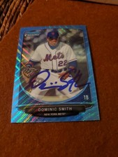 Dominic Smith 2013 Bowman Chrome Blue Wave Refractor signed BDPP1.