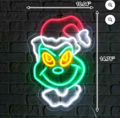  NEW Dr. Seuss How The Grinch Stole Christmas Neon Tube Light Up Wall Decor.