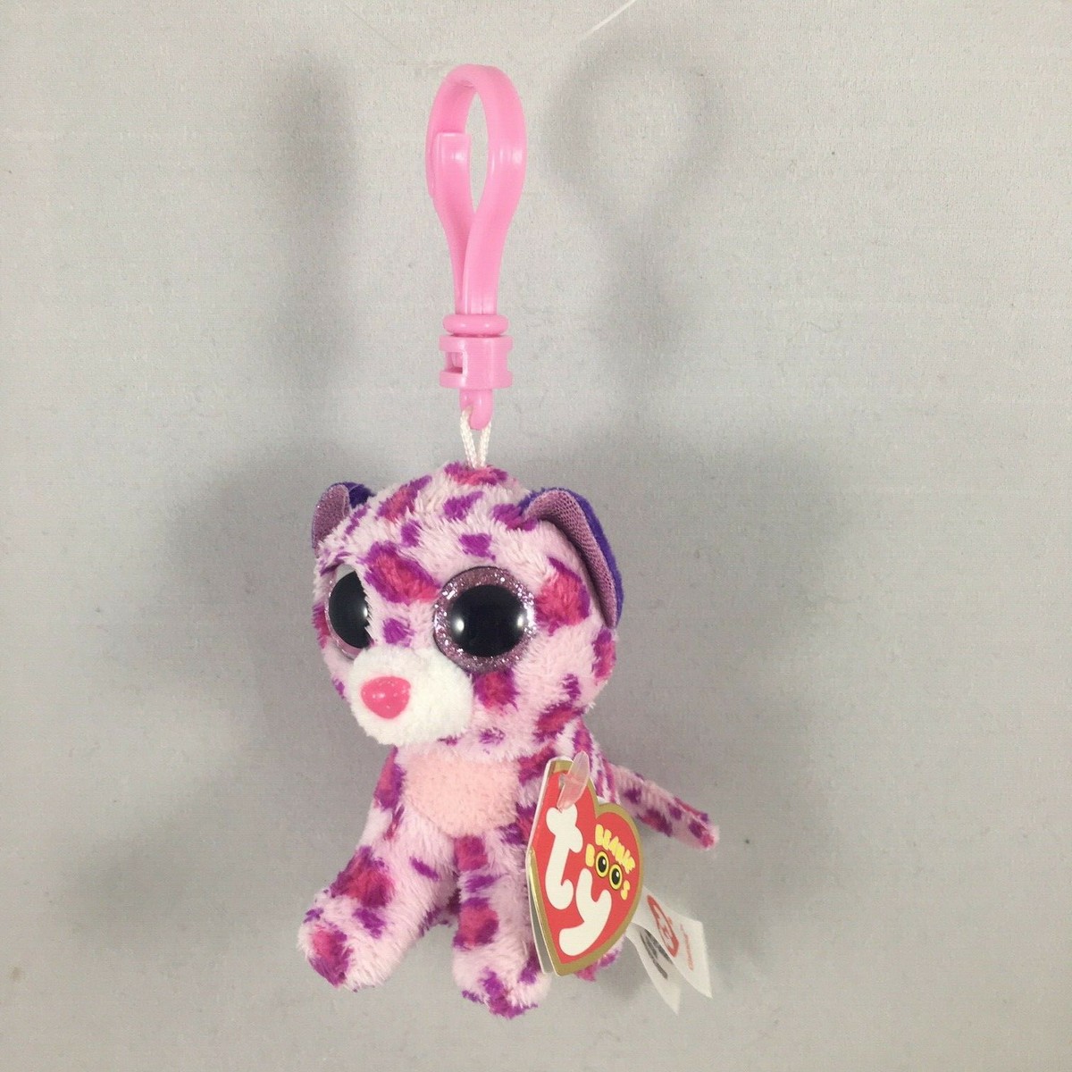 TY Beanie Boos - GLAMOUR the Pink Leopard (Plastic Key Clip - 3