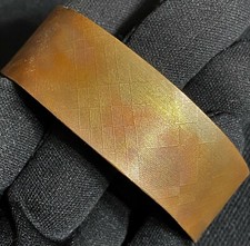 VINTAGE ESTATE SOLID COPPER TEXTURED GEOMETRIC PATTERN CUFF BRACELET 7 1/2" LONG