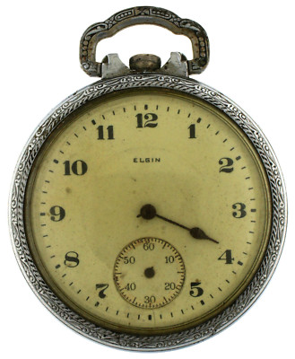 Elgin 16s 17J Grade 387 Model 7 Class 110 Silver Tone OF Pocket