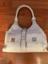 BORSA COCCINELLE PELLE BIANCA ORIGINALE - chiusura zip - sacca tela portaborsa