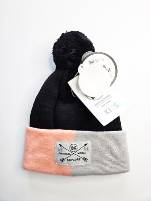 Buff Colt Unisex Kinder Mütze Strickmütze Wintermütze Bommelmütze graphite