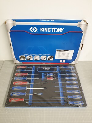 King Tony SET 9-31919MRE01 Schlitz- und Kreuzschlitz-Schraubendreher-Einlage, Ma