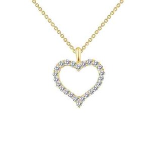 Authentic BRAND Lafonn Gold Plated Open Heart Diamond Pendant Necklace P0146CLG18