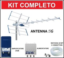 Kit Antenna TV DVB-T2 UHF Esterna Digitale Terrestre Con Amplificatore da Palo £