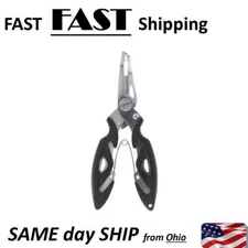 NEW ITEM --- Stainless Steel Fishing Pliers Line Cutter Hook Tackle Tool Black 
