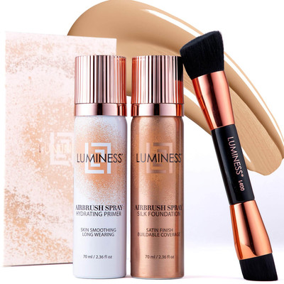 Airbrush Spray Silk Foundation Starter Kit - Light Medium - Foundation, Primer &