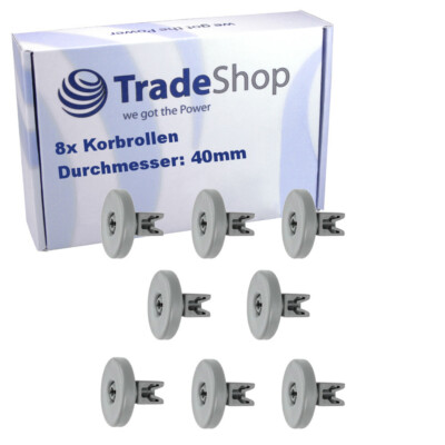 8x Korbrolle 40mm für Zanussi IZZIALU ZDF100 ZDF1000 ZDF101 ZDF102 ZDF105 ZDF121