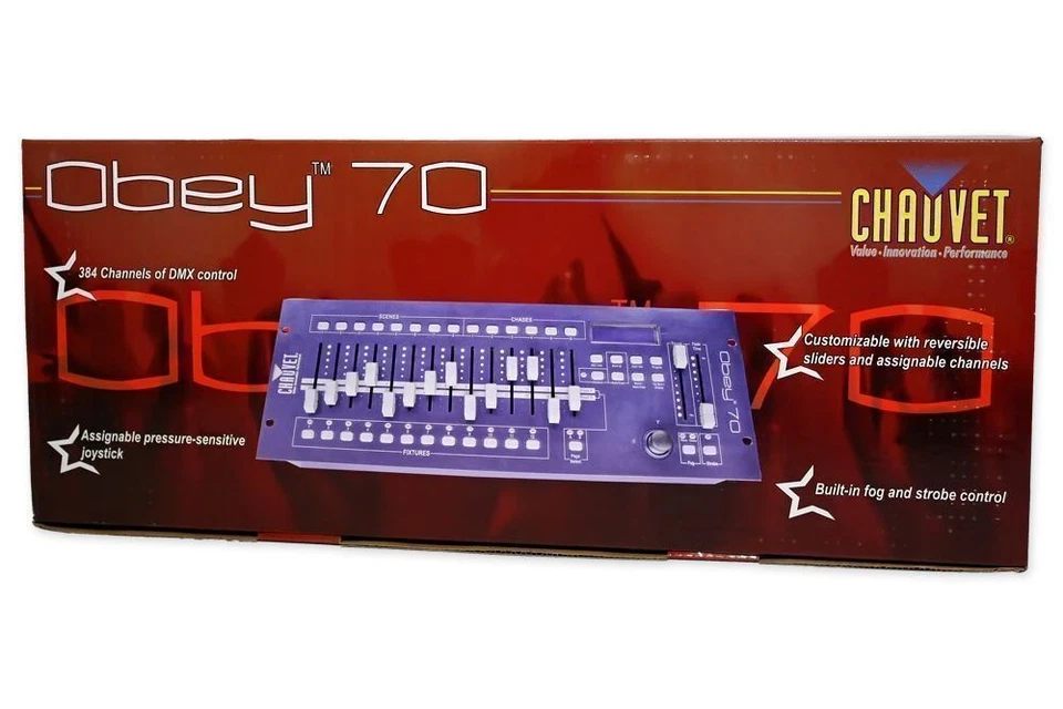 Chauvet DJ OBEY 70 Light/Fog DMX Lighting Controller+Pressure Sensitive Joystick - Image 3 of 4