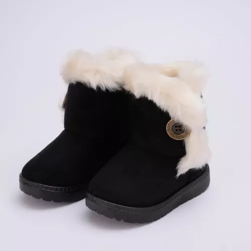 Kids Winter Warm Ankle Snow Boots Boys Girls Pull On Fur Lined Toddlers Shoes - Picture 7 of 20