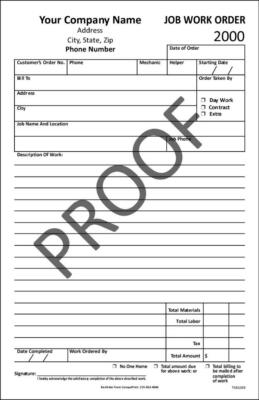 100 Custom 2 Part Forms / Work Orders / Invoices / TMG049