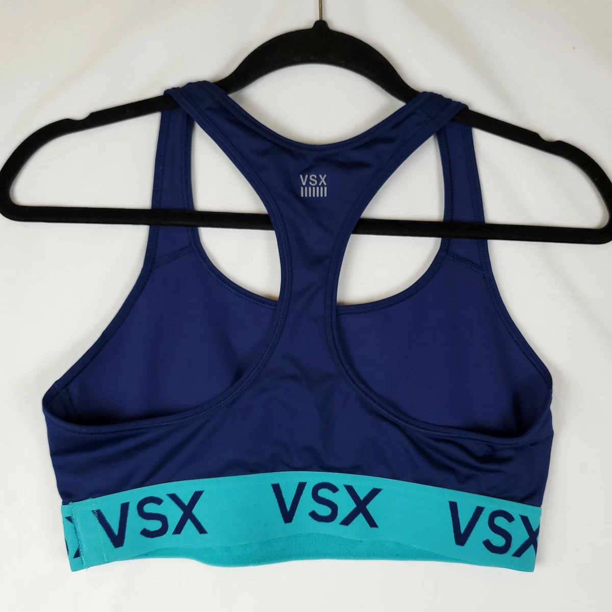 Victoria's Secret VSX Sport Bra Large Blue Compression Activewear