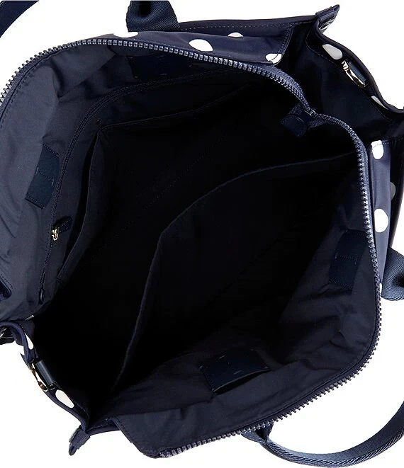 Borsa a pois nuova con etichette $258 Kate Spade XLarge PXR00463 Rich Navy Multi blu bianco